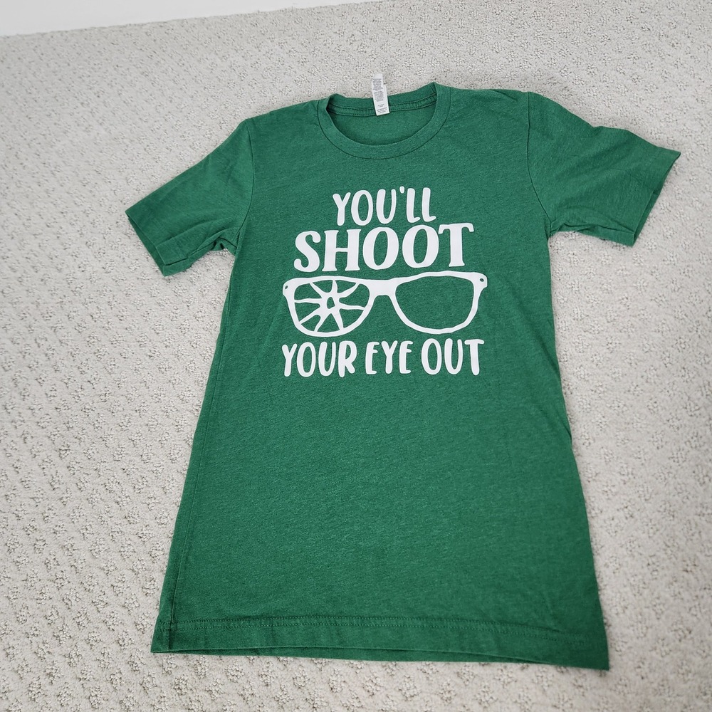 Youll Shoot Your Eye Out Christmas Story Graphic Tee Green size XS